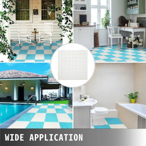 Drainage Tiles Interlocking 25 Pack White, Outdoor Modular Interlocking Deck Tile 11.8×11.8×0.5 Inches, Dry Deck Tiles for Pool Shower Sauna Bathroom Deck Patio Garage White |   Building Supplies Building & Construction Building Supplies