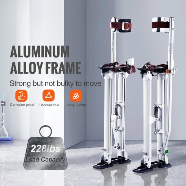 Drywall Stilts Aluminum Tool Stilts 24”-40” Adjustable Painting Silver Silver |   Building Supplies Building & Construction Building Supplies