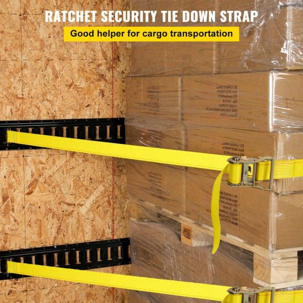 E Track Ratchet Strap, 18PCS 2″ x 15′ E-Track Straps 4400 LBS Breaking Strength, with Polyester Webbing & Spring Fitting & Ratchets, Durable Tie-Downs for Motorcycles, Tire, Trailer Loads  |   Cargo Control Cargo Control Cargo Control