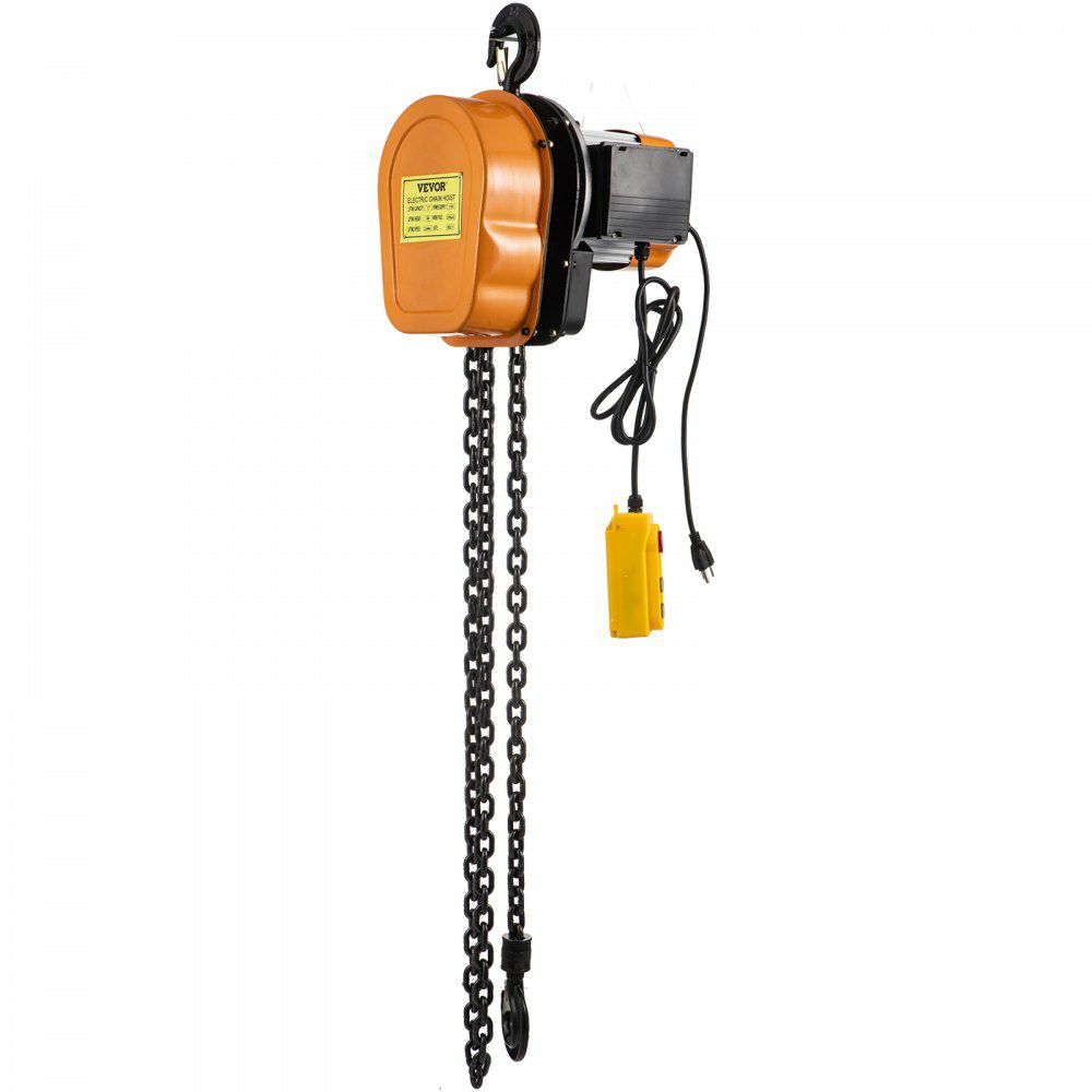 Electric Chain Hoist, 1100lbs Winch with 10FT Wired Remote Control, 110V Overhead Crane Garage Ceiling Pulley, 1300W Lifting Power System w/Emergency Stop Switch, 15 Feet Max. Pulling Height  |   Hoists & Winches & Rigging Hoists & Winches & Rigging Hoists & Winches & Rigging