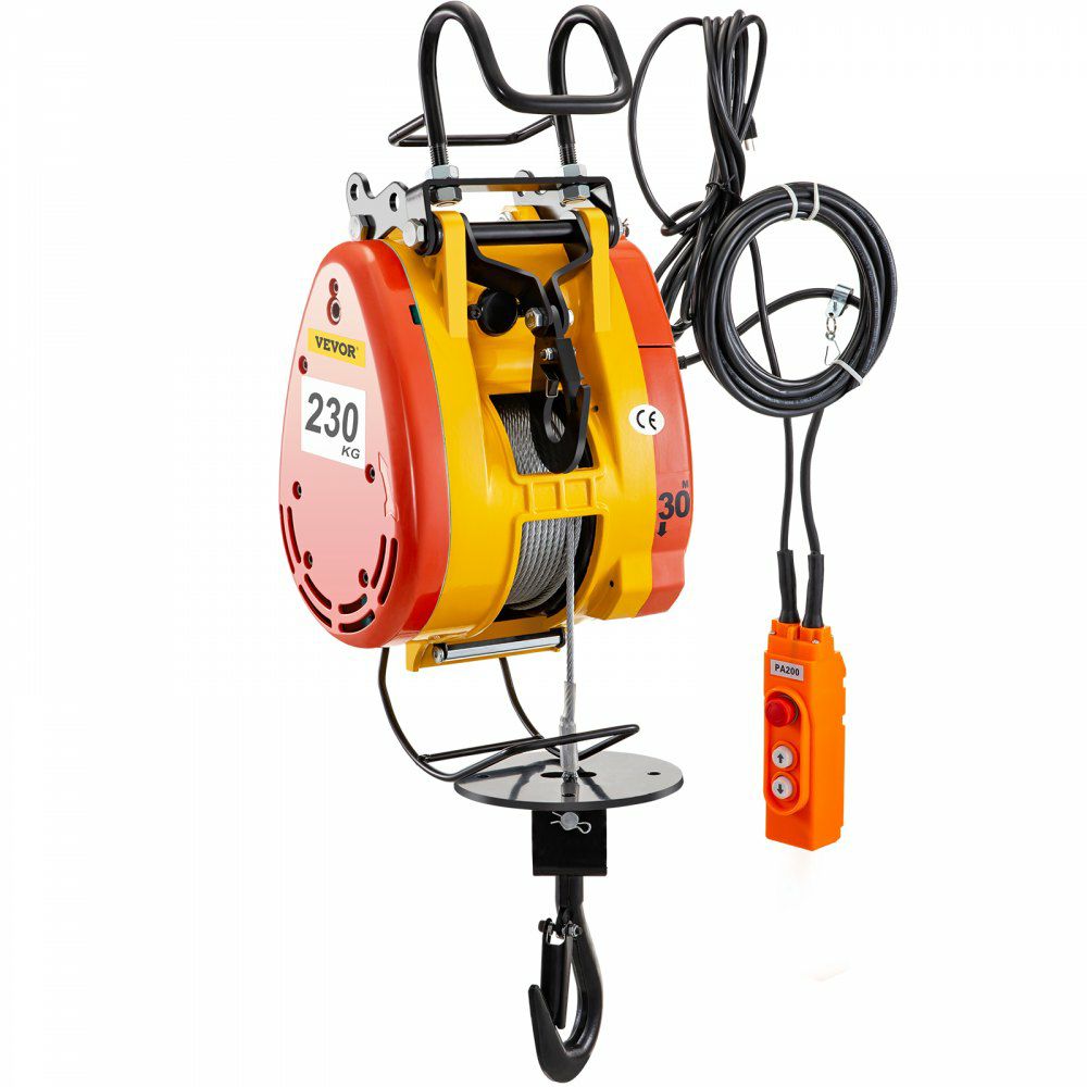 Electric Chain Hoist 230kg Capacity Electric Winch 507lbs with 98ft/30m Length Steel Wire Rope Remote Control Crane Overhead Electric Trolley with Pulley System 110 Volts 1 Phase  |   Hoists & Winches & Rigging Hoists & Winches & Rigging Hoists & Winches & Rigging