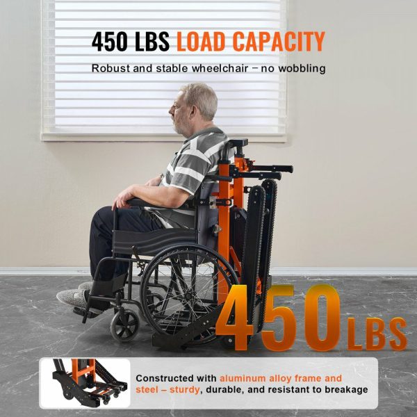 Electric Stair Climbing Hand Truck, 450 lbs Load Capacity, Battery Operated Stair Trolley for Wheelchairs, Folding Stair Climbing Dolly Ambulance Firefighter Evacuation Use for Elderly, Disabled  |   Carts & Trucks Carts & Trucks Carts & Trucks