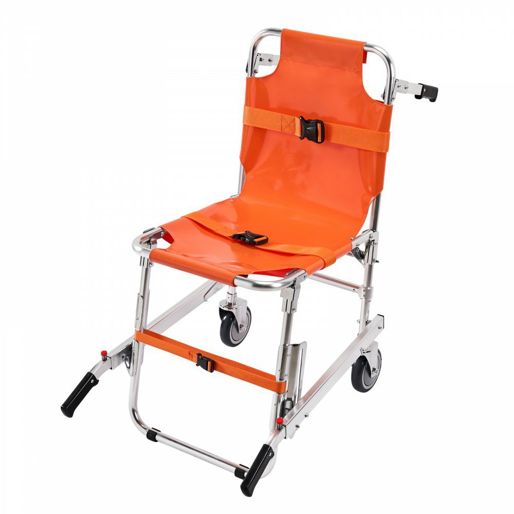 EMS Stair Chair, 350 lbs Load Capacity, Foldable Aluminum Emergency Stair Climbing Wheelchair with 2 Wheels, Portable Stair Lift Chair Ambulance Firefighter Evacuation Use for Elderly, Disabled  |   Carts & Trucks Carts & Trucks Carts & Trucks