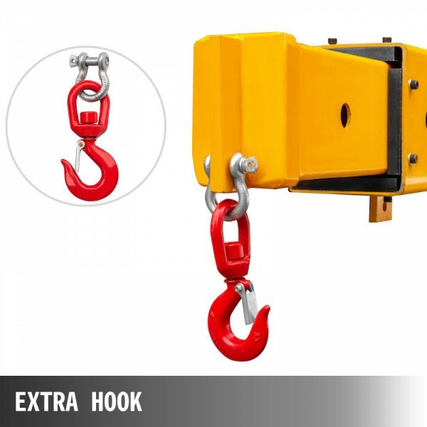 Forklift Mobile Crane 6000lbs/3T Capacity, Forklift Crane Attachment 2 Hooks, Forklift Lifting Hoist w/ Truss Jib Boom, Forklift Extension, Forklift Boom Attachment Towing Handling Equipment  |   Pallet Moving Equipment & Accessories Material Handling Pallet Moving Equipment & Accessories