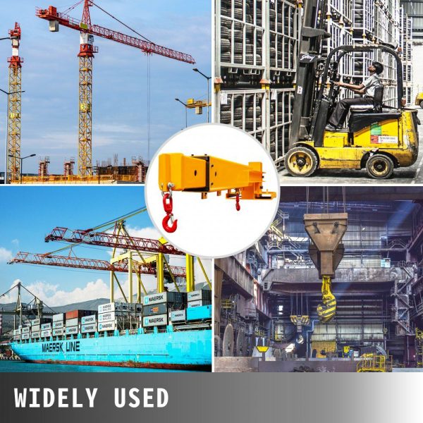 Forklift Mobile Crane 6000lbs/3T Capacity, Forklift Crane Attachment 2 Hooks, Forklift Lifting Hoist w/ Truss Jib Boom, Forklift Extension, Forklift Boom Attachment Towing Handling Equipment  |   Pallet Moving Equipment & Accessories Material Handling Pallet Moving Equipment & Accessories