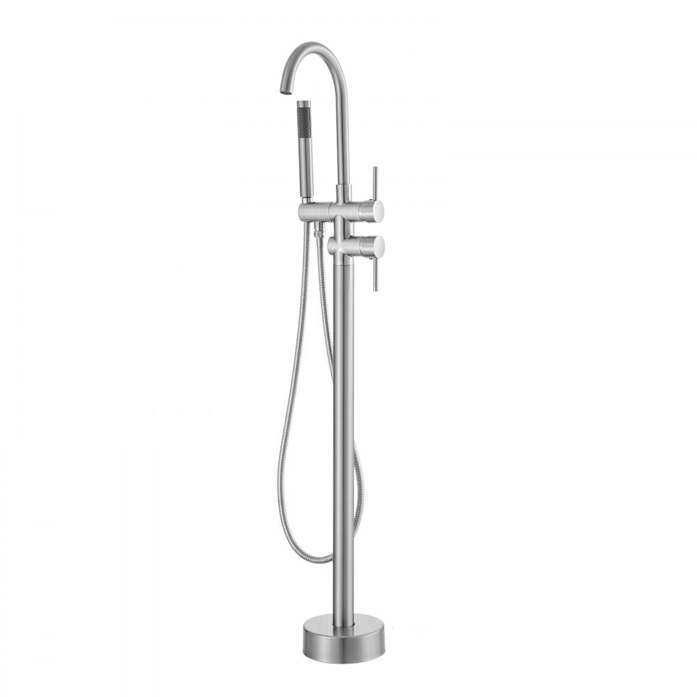 Freestanding Bathtub Faucet, Floor Mount, Freestanding Tub Filler, Shower Mixer Taps, Two Water Modes, 360° Swivel Spout, for Bathing & Showering Pet Bathing Cleaning Drains Toilet Flushing  |   Building Supplies Building & Construction Building Supplies