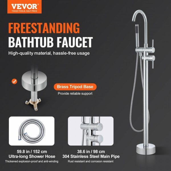 Freestanding Bathtub Faucet Floor Mount Two Water Modes 360° for Bathing  |   Building Supplies Building & Construction Building Supplies