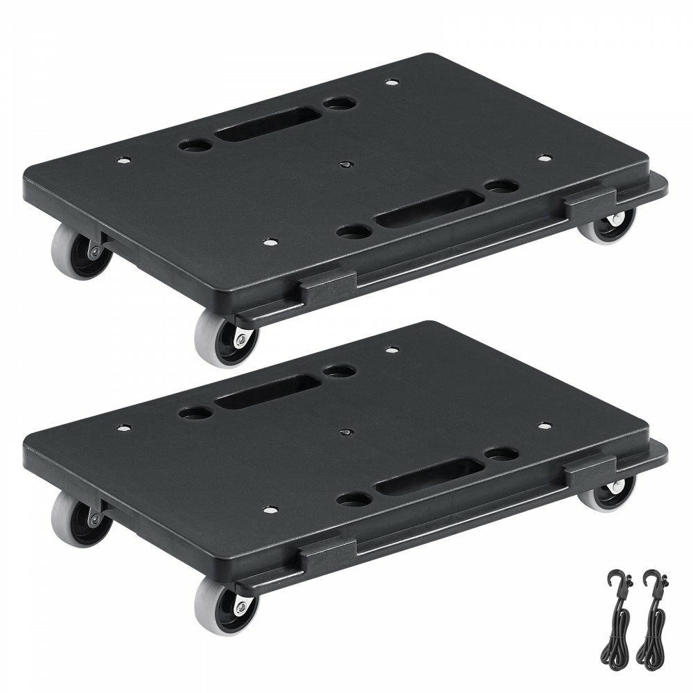 Furniture Dolly, 500 lbs Capacity Each Count, Furniture Mover with Wheels, Portable Moving Rollers 4 Wheels Heavy Duty, Small Flat Dolly Cart with Interlocking for Heavy Furniture, 2 Pack, Black  |   Dollies & Movers Material Handling Dollies & Movers