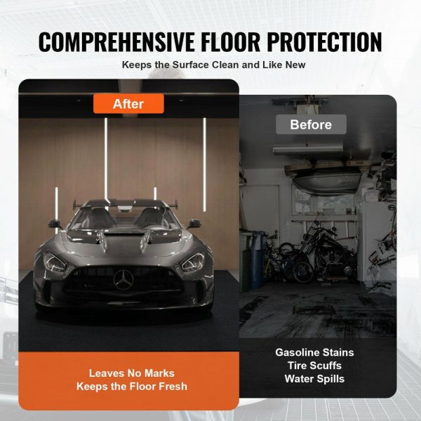 Garage Floor Mat, 7.5’x20′ Waterproof Protection from Water,Snow, Rain,Mud and Oil for Cars, Non-slip Heavy Duty Containment Mat with TPE Anti-Leak Backing & Easy to Clean & Cuttable  |   Garage Flooring Mat Building & Construction Building Supplies