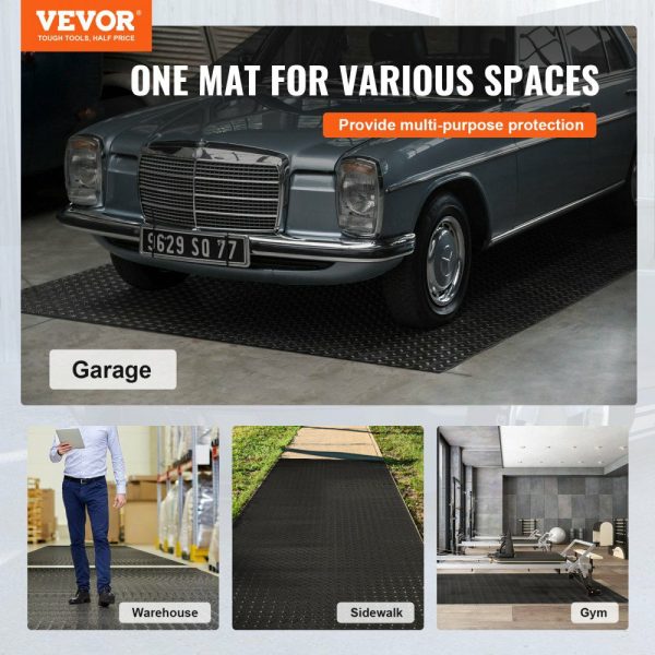 Garage Floor Mats 2 Rolls 14.7 x 3.6 Ft Garage Mat 2.5mm Thickness Black Garage Flooring PVC Garage Mats for Under Car  |   Garage Flooring Mat Building & Construction Building Supplies