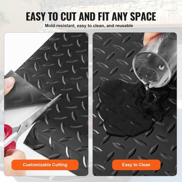 Garage Floor Mats 2 Rolls 14.7 x 3.6 Ft Garage Mat 2.5mm Thickness Black Garage Flooring PVC Garage Mats for Under Car  |   Garage Flooring Mat Building & Construction Building Supplies