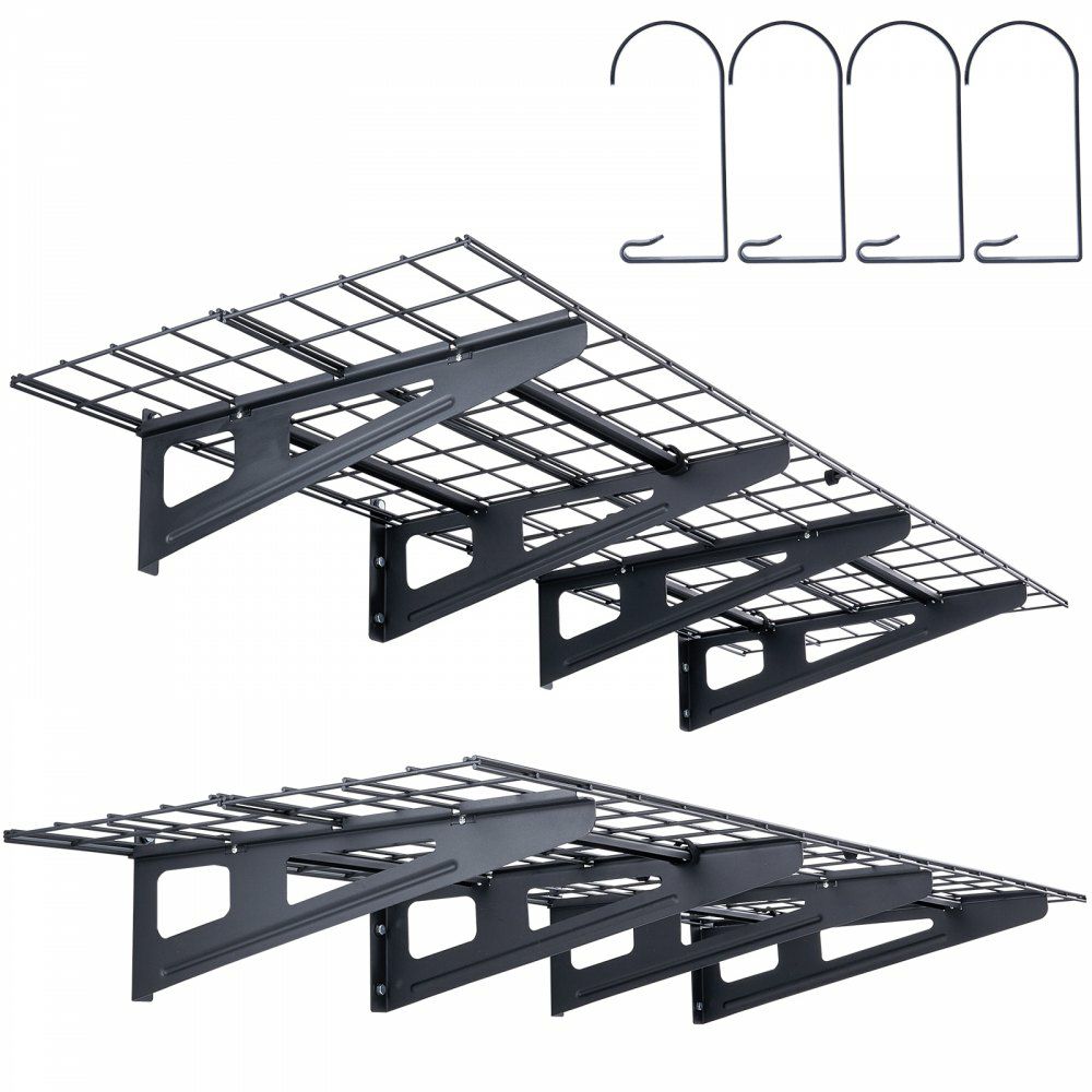 Garage Storage Shelving, 2 Pack, 6 x 2 ft Heavy Duty Garage Shelves Wall Mounted, 1000 lbs Load Capacity(Total) Garage Storage Rack Floating Shelves, Suitable for Shop, Shed, Garage Storage  |   Shelving & Storage Shelving & Storage