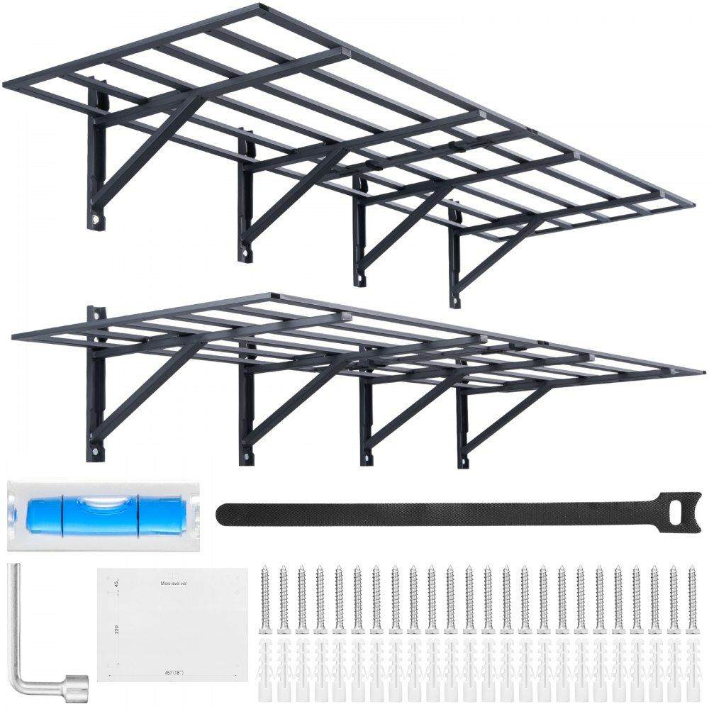 Garage Storage Shelving, 2 Pack, 6 x 2 ft Heavy Duty Garage Shelves Wall Mounted, 1600 lbs Load Capacity(Total) Garage Storage Rack Floating Shelves, Suitable for Shop, Shed, Garage Storage  |   Shelving & Storage Material Handling Shelving & Storage