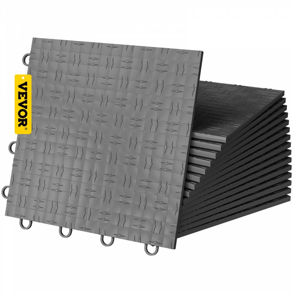 Garage Tiles Interlocking, 12” x 12”, 25 pcs, Graphite Grey Garage Floor Covering Tiles, Non-Slip Diamond Plate Garage Flooring Tiles, Support up to 55,000 lbs for Basements, Gyms Graphite Grey |   Garage Flooring Mat Building & Construction Building Supplies