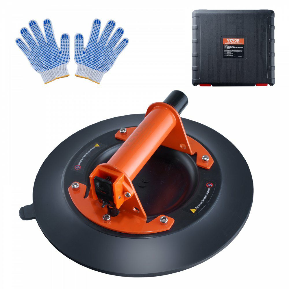 Glass Suction Cup, 10″ 990 lbs Load Capacity, Vacuum Suction Cup with Steel Handle & Carry Box, Heavy Duty Industrial Suction Cup Lifter Tool for Glass, Granite, Tile, Metal, Wood Panel Lifting  |   Hoists & Winches & Rigging Hoists & Winches & Rigging Hoists & Winches & Rigging