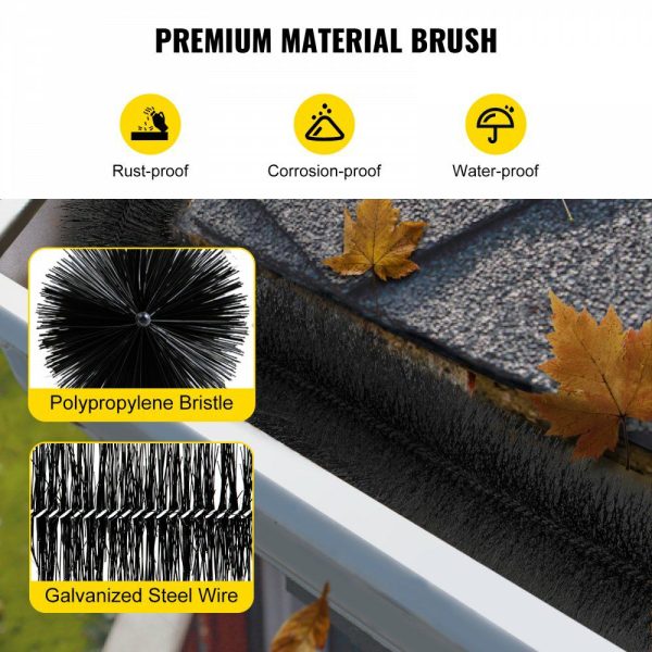 Gutter Guard Brush with 15 FT Length Bristle, 4.33″(Dia) Gutter Brush Leaf Guard Fit for 5 Inches Gutter, Galvanized Steel Wire Gutter Brush, No Tools, DIY Gutter Leaf Guard for Keep Out Debris  |   Building Supplies Building & Construction Building Supplies