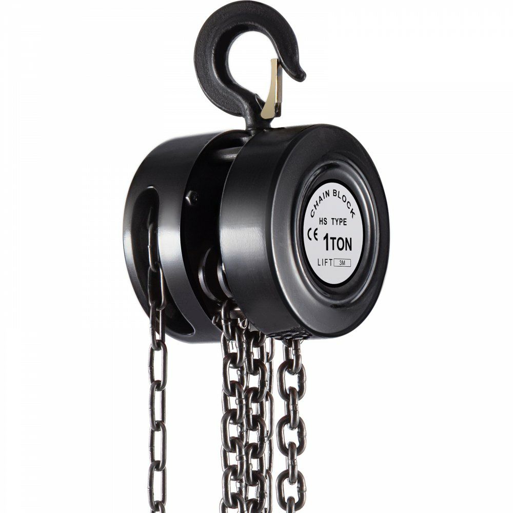 Hand Chain Hoist, 2200 lbs /1 Ton Capacity Chain Block, 10ft/3m Lift Manual Hand Chain Block, Manual Hoist w/Industrial-Grade Steel Construction for Lifting Good in Transport & Workshop, Black  |   Hoists & Winches & Rigging Hoists & Winches & Rigging Hoists & Winches & Rigging