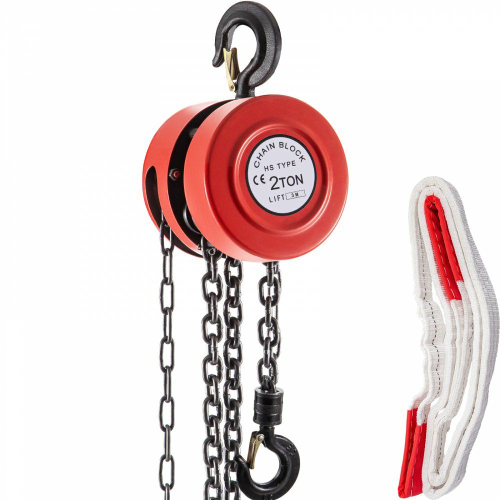 Hand Chain Hoist, 6600 lbs /3 Ton Capacity Chain Block, 10ft/3m Lift Manual Hand Chain Block, Manual Hoist w/Industrial-Grade Steel Construction for Lifting Good in Transport & Workshop, Red  |   Hoists & Winches & Rigging Hoists & Winches & Rigging Hoists & Winches & Rigging