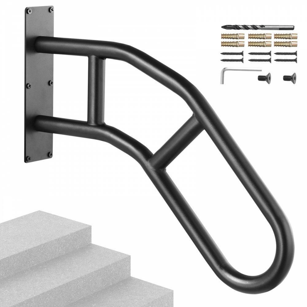 Handrails for Outdoor Steps 29″ Wall Mount Safety Railings for 1-3 Steps  |   Building Supplies Building & Construction Building Supplies