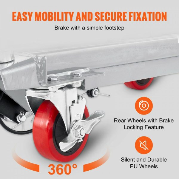 Hydraulic Lift Table Cart, 500lbs Capacity 28.5″ Lifting Height, Manual Single Scissor Lift Table with 4 Wheels and Non-slip Pad, Hydraulic Scissor Cart for Material Handling, Gray Gray |   Carts & Trucks Carts & Trucks Carts & Trucks