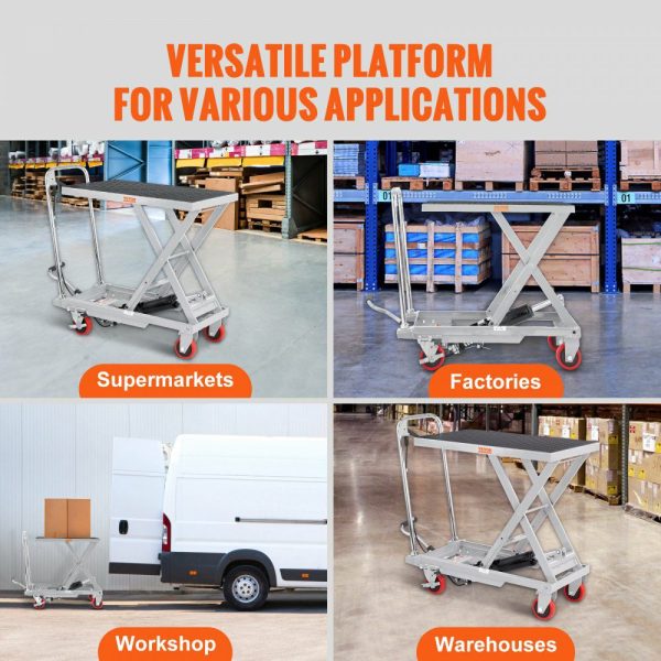 Hydraulic Lift Table Cart, 500lbs Capacity 28.5″ Lifting Height, Manual Single Scissor Lift Table with 4 Wheels and Non-slip Pad, Hydraulic Scissor Cart for Material Handling, Gray Gray |   Carts & Trucks Carts & Trucks Carts & Trucks