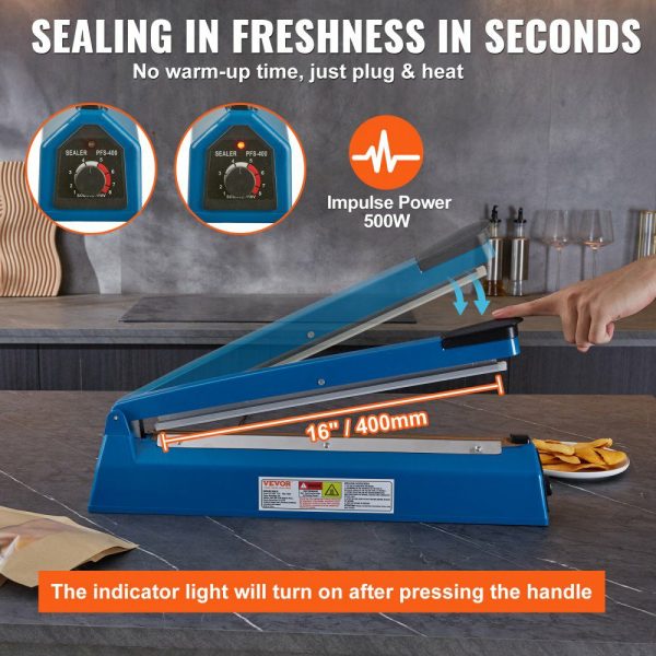 Impulse Sealer 16 inch, Manual Heat Seal Machine with Adjustable Heating Mode, ABS Shrink Wrap Bag Sealers for Plastic Mylar PE PP Bags, Portable Poly Bag Sealing Machine with Extra Replace Kit  |   Filling & Sealing Machine Filling & Sealing Machine Filling & Sealing Machine