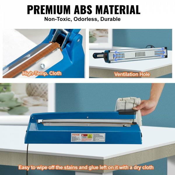 Impulse Sealer 16 inch, Manual Heat Seal Machine with Adjustable Heating Mode, ABS Shrink Wrap Bag Sealers for Plastic Mylar PE PP Bags, Portable Poly Bag Sealing Machine with Extra Replace Kit  |   Filling & Sealing Machine Filling & Sealing Machine Filling & Sealing Machine