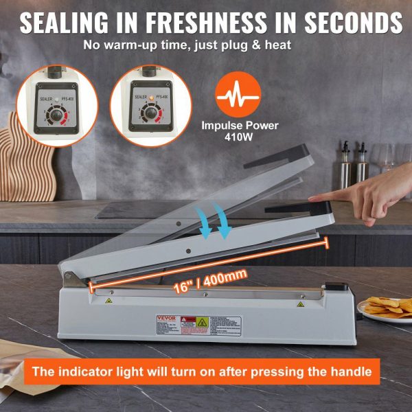 Impulse Sealer 16 inch, Manual Heat Sealing Machine with Adjustable Heating Mode, Aluminum Shrink Wrap Bag Sealers for Plastic Mylar PE PP Bags, Portable Poly Bag Sealer with Extra Replace Kit  |   Filling & Sealing Machine Filling & Sealing Machine Filling & Sealing Machine