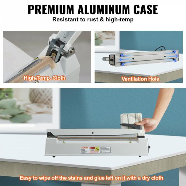 Impulse Sealer 16 inch, Manual Heat Sealing Machine with Adjustable Heating Mode, Aluminum Shrink Wrap Bag Sealers for Plastic Mylar PE PP Bags, Portable Poly Bag Sealer with Extra Replace Kit  |   Filling & Sealing Machine Filling & Sealing Machine Filling & Sealing Machine