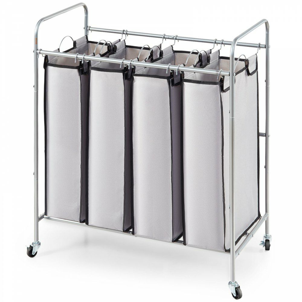 Laundry Sorter Cart 4 Section, Laundry Hamper with Heavy Duty Lockable Wheels and 4 Removable Bags, Rolling Laundry Basket Sorter for Clothes Storage  |   Carts & Trucks Carts & Trucks Carts & Trucks