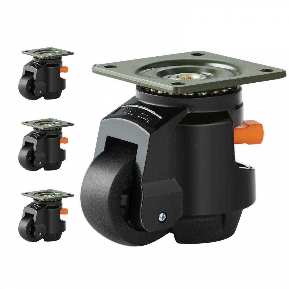 Leveling Casters, Set of 4, 2200 lbs Total Load Capacity, 2.5 inches, Heavy Duty with Upgraded Handle Design, 360 Degree Swivel Caster Wheels, Adjustable Casters with Feet for Workbench, Machine  |   Casters & Wheels Casters & Wheels Casters & Wheels