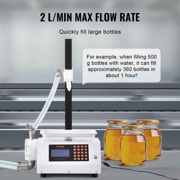 Liquid Filling Machine, 50-5000 g Weighing Capacity, Automatic Bottle Filler Machine Bottling Machine Gear Pump Digital Control for Honey, Oil, Wine, Detergent, Viscous Liquids (Single Nozzle)  |   Filling & Sealing Machine Filling & Sealing Machine Filling & Sealing Machine