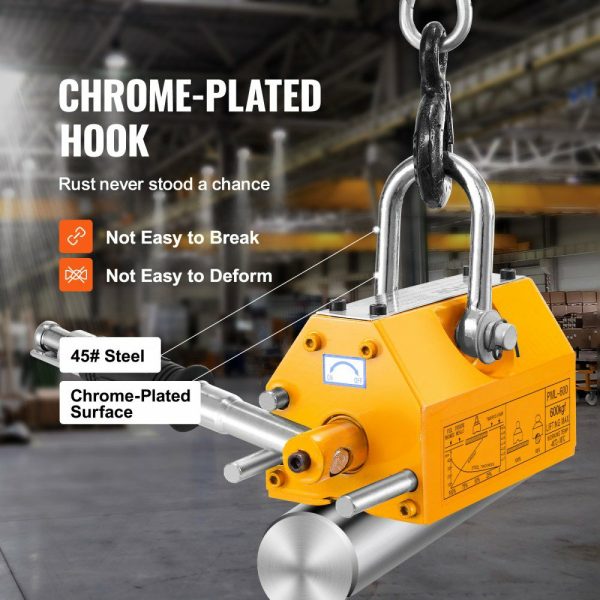 Magnetic Lifter, 1320 lbs/600kg Pulling Capacity, 2.5 Safety Factor, Steel and Neodymium, Lifting Magnet with Release, Permanent Lift Magnets, Heavy Duty Magnet for Hoist, Block, Shop Crane  |   Hoists & Winches & Rigging Hoists & Winches & Rigging Hoists & Winches & Rigging