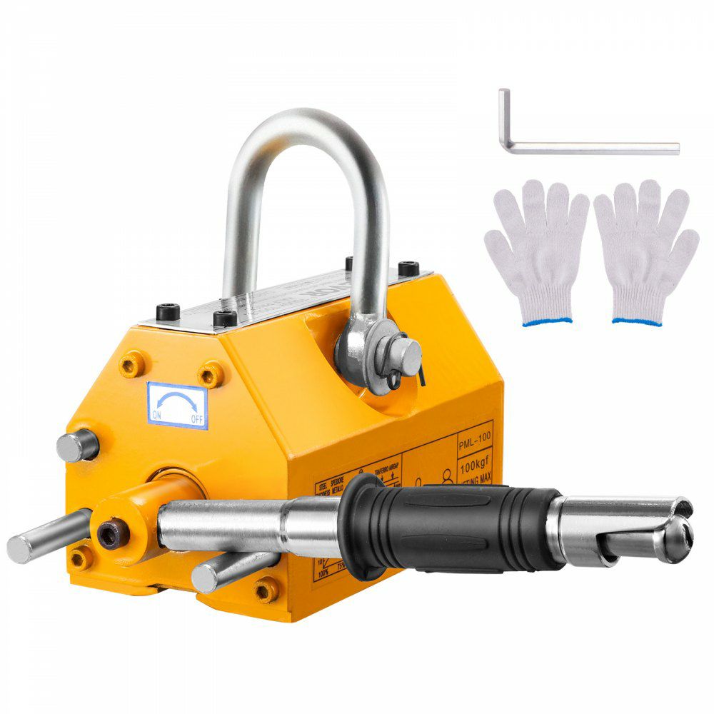 Magnetic Lifter, 220 lbs/100 kg Pulling Capacity, 2.5 Safety Factor, Neodymium & Steel, Lifting Magnet with Release, Permanent Lift Magnets, Heavy Duty Magnet for Hoist, Shop Crane, Block, Board  |   Hoists & Winches & Rigging Hoists & Winches & Rigging Hoists & Winches & Rigging