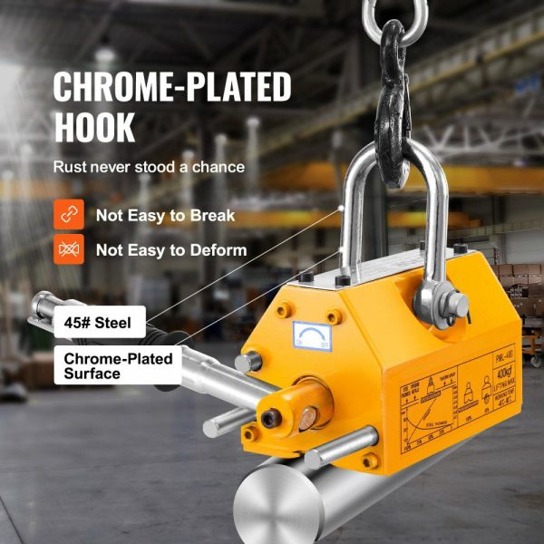 Magnetic Lifter, 880 lbs/400 kg Pulling Capacity, 2.5 Safety Factor, Neodymium & Steel, Lifting Magnet with Release, Permanent Lift Magnets, Heavy Duty Magnet for Hoist, Shop Crane, Block, Board  |   Hoists & Winches & Rigging Hoists & Winches & Rigging Hoists & Winches & Rigging