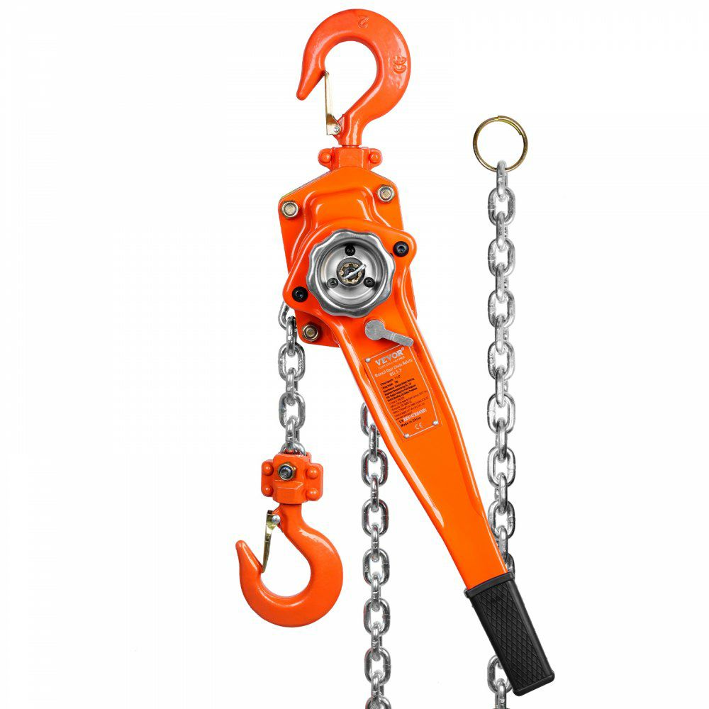 Manual Lever Chain Hoist, 1-1/2 Ton 3300 lbs Capacity 10 FT Come Along, G80 Galvanized Carbon Steel with Weston Double-Pawl Brake,Auto Chain Leading & 360° Rotation Hook, for Garage Factory Dock  |   Hoists & Winches & Rigging Hoists & Winches & Rigging Hoists & Winches & Rigging