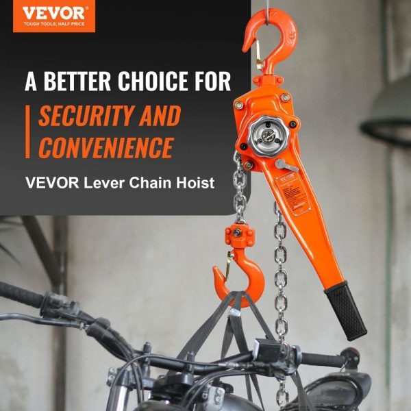 Manual Lever Chain Hoist, 1-1/2 Ton 3300 lbs Capacity 10 FT Come Along, G80 Galvanized Carbon Steel with Weston Double-Pawl Brake,Auto Chain Leading & 360° Rotation Hook, for Garage Factory Dock  |   Hoists & Winches & Rigging Hoists & Winches & Rigging Hoists & Winches & Rigging