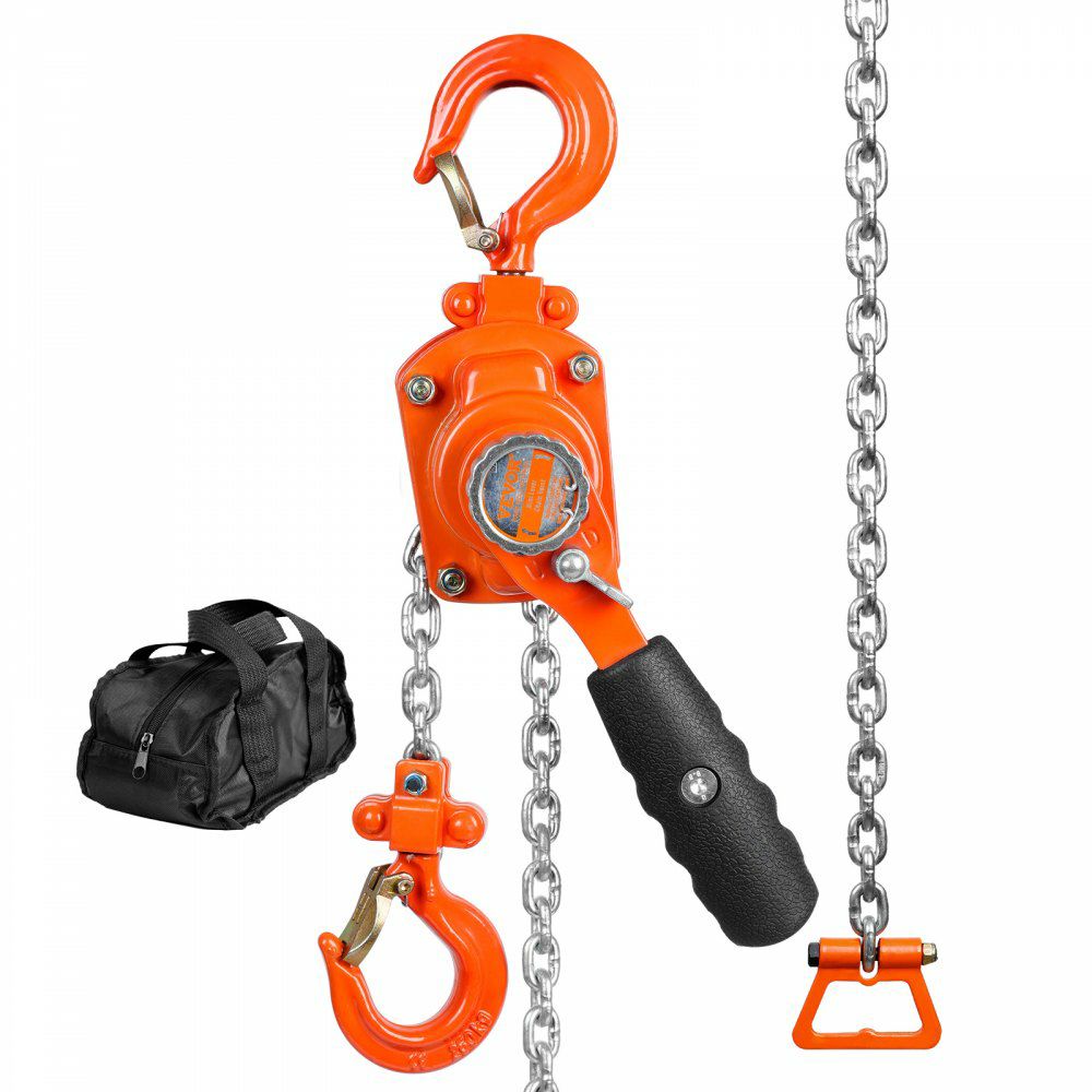 Manual Lever Chain Hoist, 1/4 Ton 550 lbs Capacity 10 FT Come Along, G80 Galvanized Carbon Steel with Weston Double-Pawl Brake, Auto Chain Leading & 360° Rotation Hook, for Garage Factory Dock  |   Hoists & Winches & Rigging Hoists & Winches & Rigging Hoists & Winches & Rigging