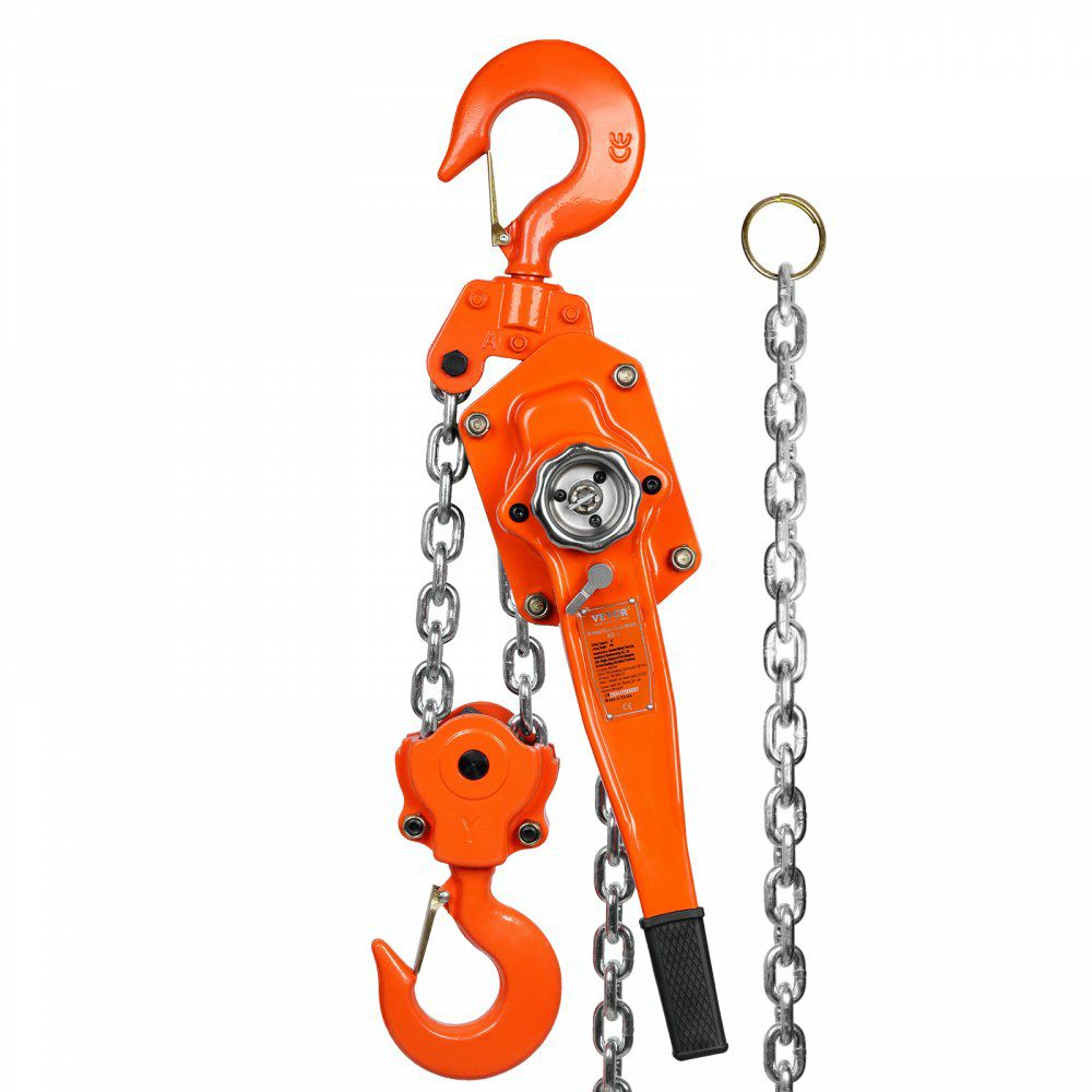 Manual Lever Chain Hoist, 6 Ton 13200 lbs Capacity 10 FT Come Along, G80 Galvanized Carbon Steel with Weston Double-Pawl Brake, Auto Chain Leading & 360° Rotation Hook, for Garage Factory Dock  |   Hoists & Winches & Rigging Hoists & Winches & Rigging Hoists & Winches & Rigging