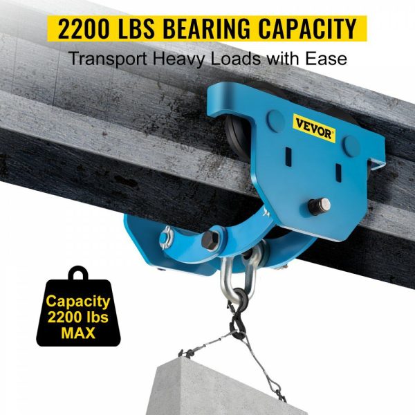 Manual Trolley, 4400LBS/2Ton Load Capacity Beam Trolley, 2.8-6.9 inch Adjustable Width Push Beam, Track Roller Trolley Steel with Dual Wheels Garage Hoist for Straight Curved I Beam  |   Hoists & Winches & Rigging Hoists & Winches & Rigging Hoists & Winches & Rigging