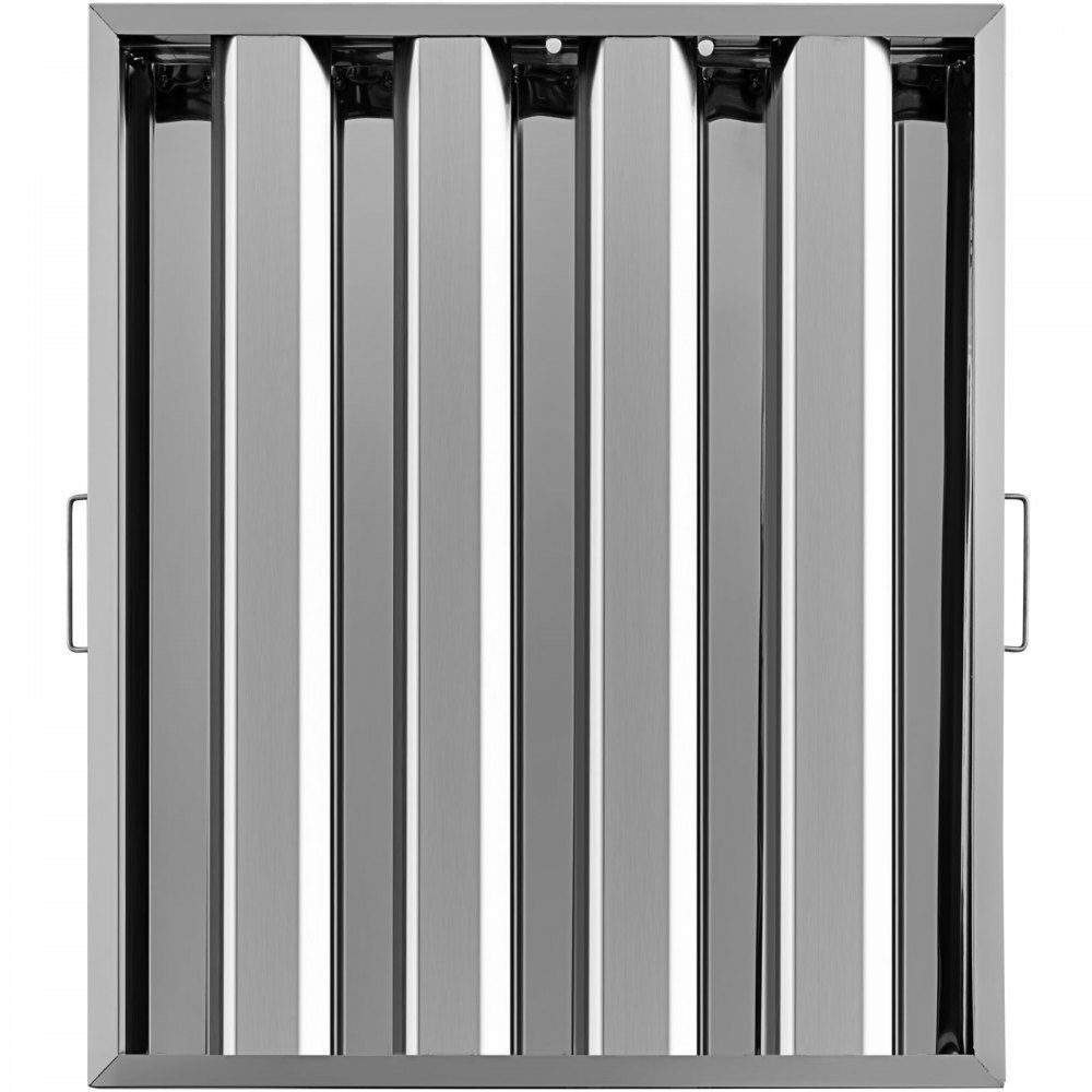 Pack of 6 Hood Filters 19.5W x 24.5H Inch, 430 Stainless Steel 4 Grooves Commercial Hood Filters, Range Hood Filter for Grease Rated Commercial Kitchen Exhaust Hoods  |   Building Supplies Building & Construction Building Supplies