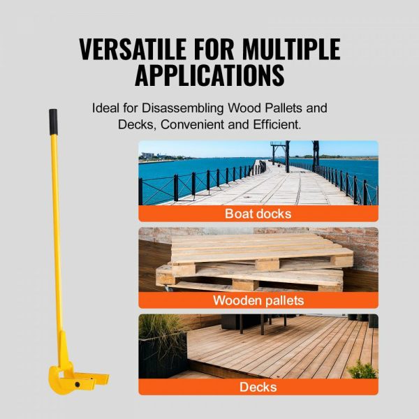 Pallet Buster, 41-Inch Handle, 2000 lbs Weight Capacity, Q235 Carbon Steel, Heavy Duty Deck Wrecker Demolition Wood Pallet Tool Breaker Pry Bar Puller for Efficient and Effortless Board Removal  |   Dollies & Movers Dollies & Movers Dollies & Movers