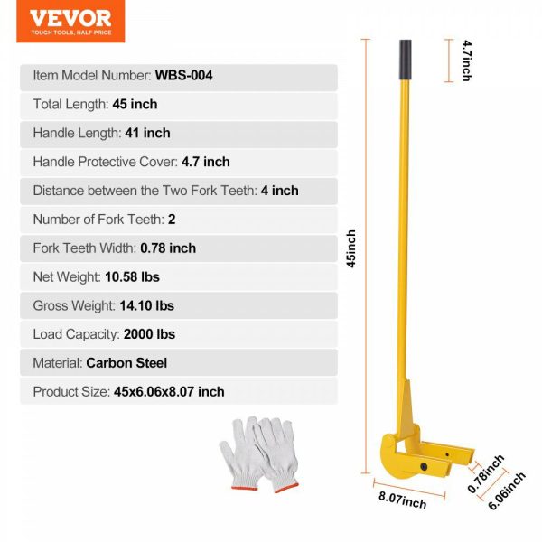 Pallet Buster, 41-Inch Handle, 2000 lbs Weight Capacity, Q235 Carbon Steel, Heavy Duty Deck Wrecker Demolition Wood Pallet Tool Breaker Pry Bar Puller for Efficient and Effortless Board Removal  |   Dollies & Movers Dollies & Movers Dollies & Movers