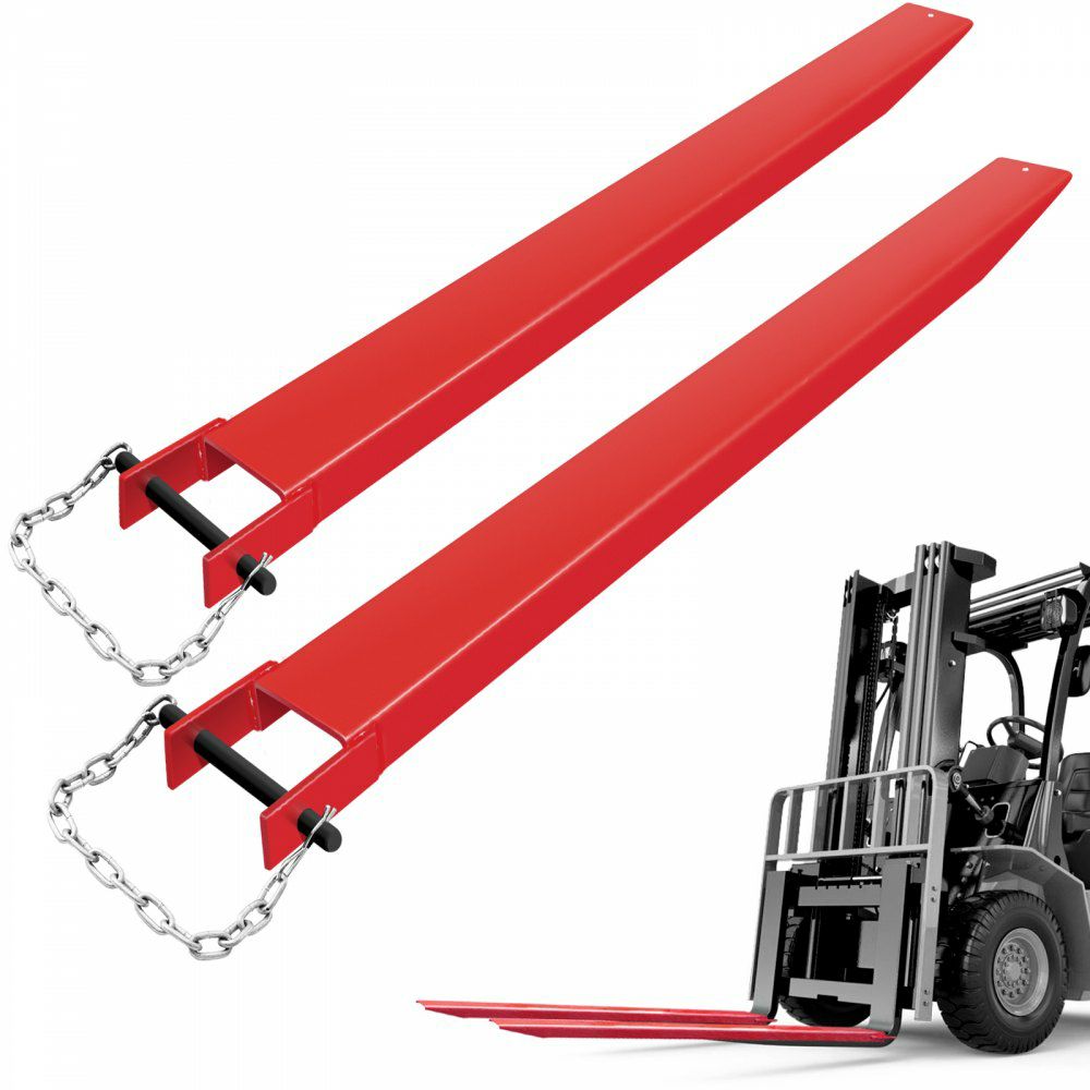 Pallet Fork Extension 82 Inch Length 4.5 Inch Width, Heavy Duty Alloy Steel Fork Extensions for forklifts, 1 Pair Forklift Extension, Red  |   Pallet Moving Equipment & Accessories Material Handling Pallet Moving Equipment & Accessories