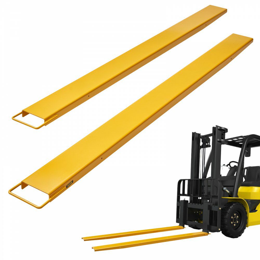 Pallet Fork Extensions, 96″ Length 6.5″ Width, Heavy Duty Carbon Steel Fork Extensions for Forklifts, 1 Pair Forklift Extensions, Industrial Forklift Fork Attachments for Forklift Truck, Yellow  |   Pallet Moving Equipment & Accessories Material Handling Pallet Moving Equipment & Accessories