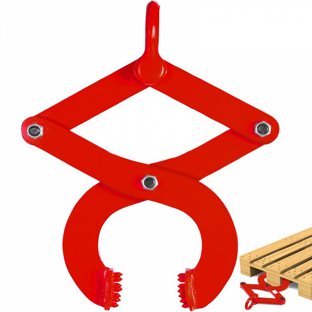 Pallet Puller, 1T Steel Single Scissor Red Clamp with 2205 LBS Load Capacity Grabber, 4.3 Inch Jaw Opening and 0.5 Inch Jaw Height, Hook Pulling Hoisting Tool for Forklift Chain Red |   Pallet Moving Equipment & Accessories Material Handling Pallet Moving Equipment & Accessories