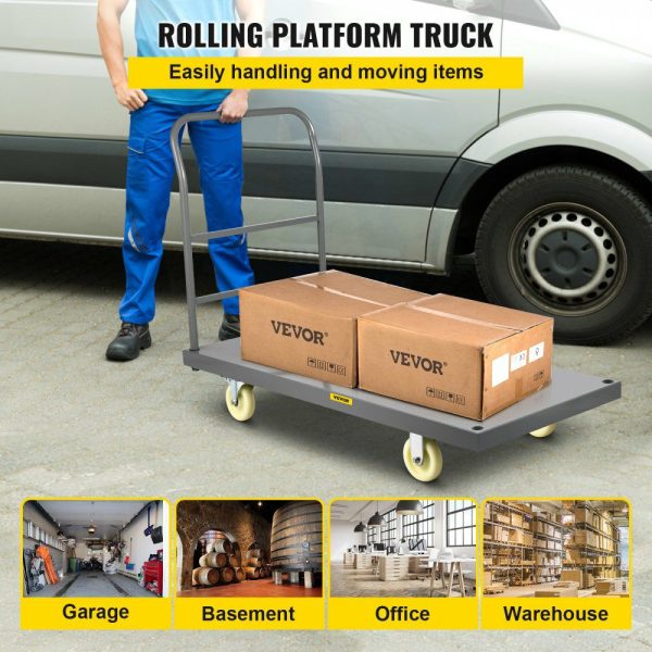 Platform Truck 2000 lbs Capacity 47″ x 24″ x 32″ Flatbed Cart Hand Truck  |   Dollies & Movers Dollies & Movers Dollies & Movers