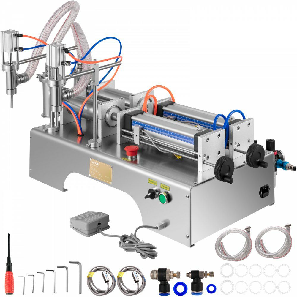 Pneumatic Liquid Filling Machine 50-500ml, Liquid Filler Machine Double Heads, Bottle Filler Horizontal Automatic Stainless Steel Structure for Oil Water etc.  |   Filling & Sealing Machine Filling & Sealing Machine Filling & Sealing Machine