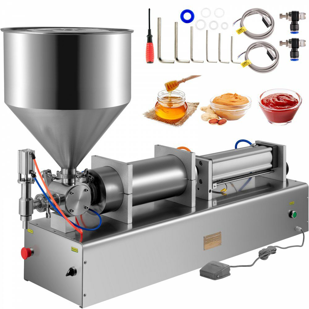 Pneumatic Liquid Paste Filling Machine 1000-5000ml, Dual-use Cream Paste Filling Machine 40L Hopper, Paste Filler Stainless Steel Piston for Toothpaste Cream Shampoo  |   Filling & Sealing Machine Filling & Sealing Machine Filling & Sealing Machine