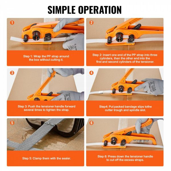 PP Banding Strapping Kit with Strapping Tensioner Tool, Banding Sealer Tool, 328 ft Length, 100 Metal Seals, Pallet Packaging Strapping Banding Kit, Banding Packaging Strapping for Packing  |   Filling & Sealing Machine Filling & Sealing Machine Filling & Sealing Machine